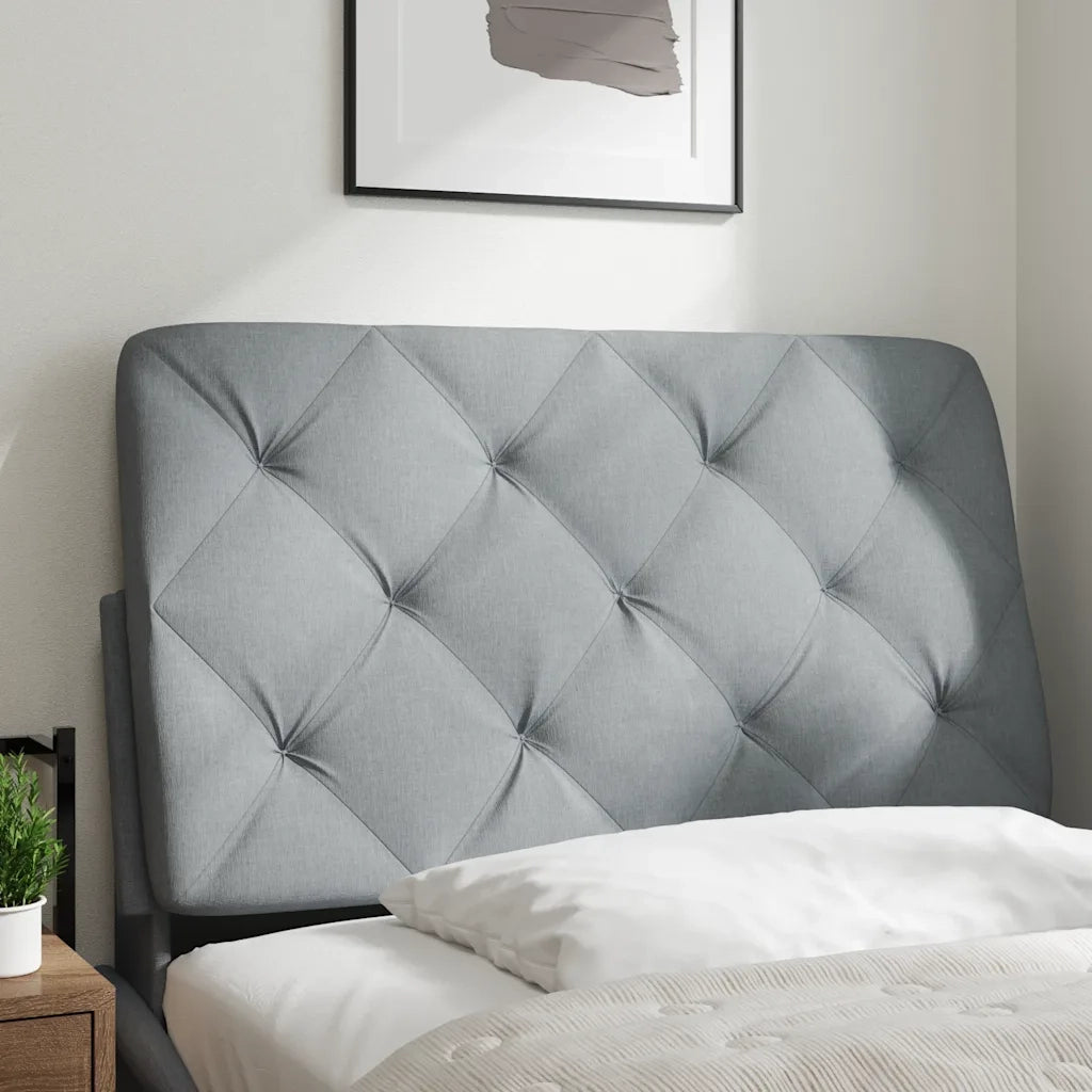 Coussin de tête de lit gris clair 80 cm tissu