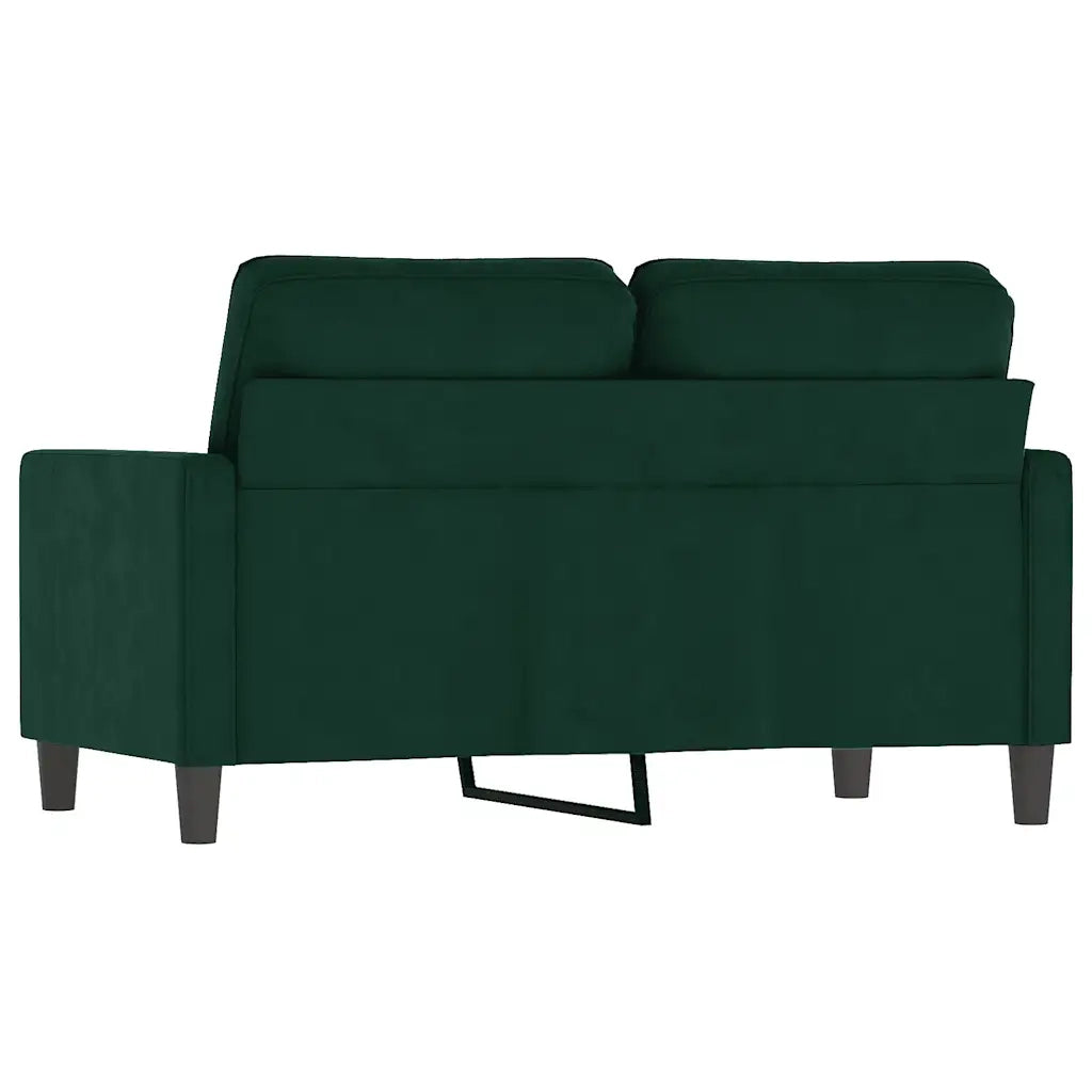 Divano a 2 Posti Verde Scuro 120 cm in Velluto 359191
