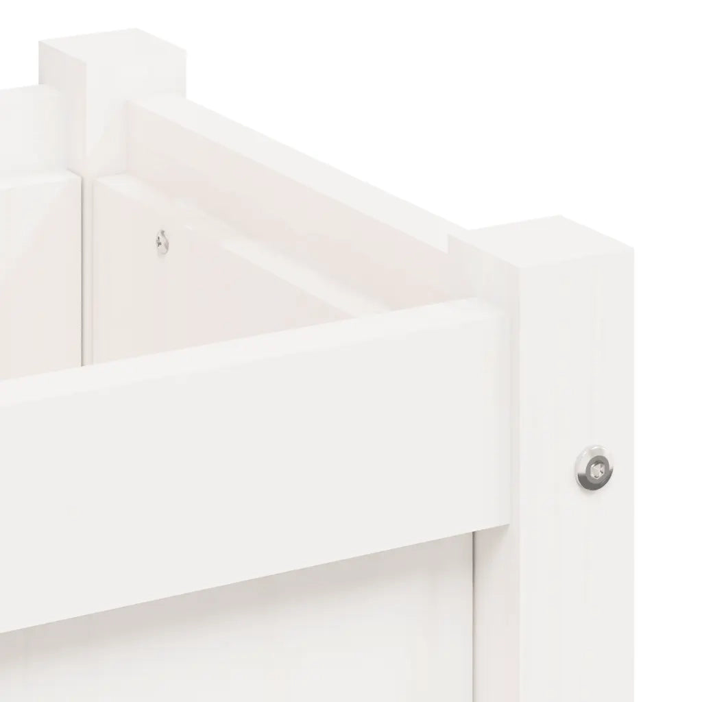 Fioriera | Cassetta per fiori | Vaso da Giardino Bianca 31x31x31 cm Legno Massello di Pino