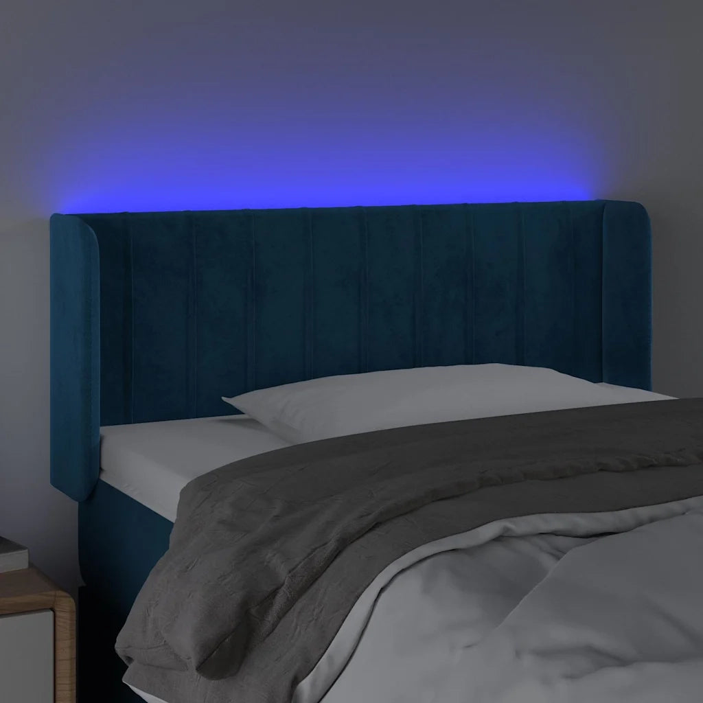 Testiera a LED Blu Scuro 103x16x78/88 cm in Velluto 3123520