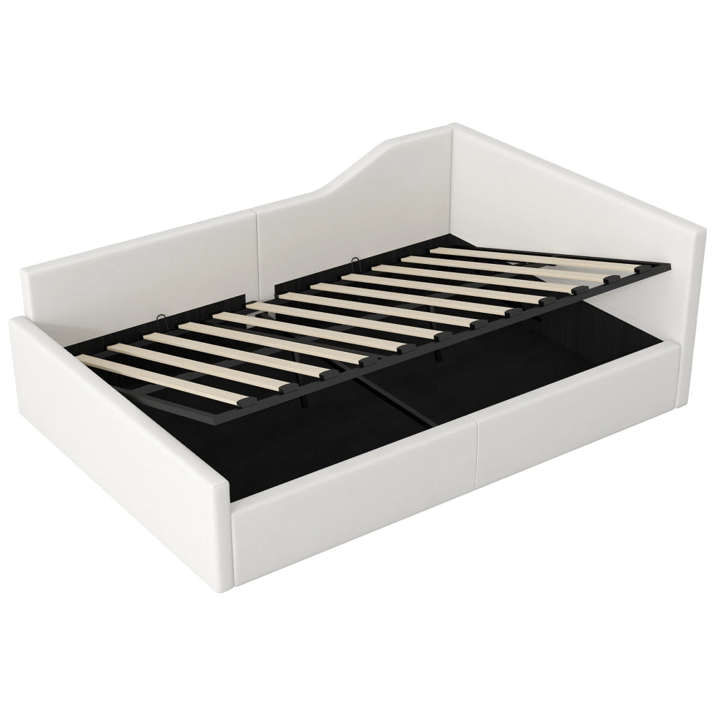Letto Contenitore Imbottito 140x200 ¨C MINIMAL ¨C Beige