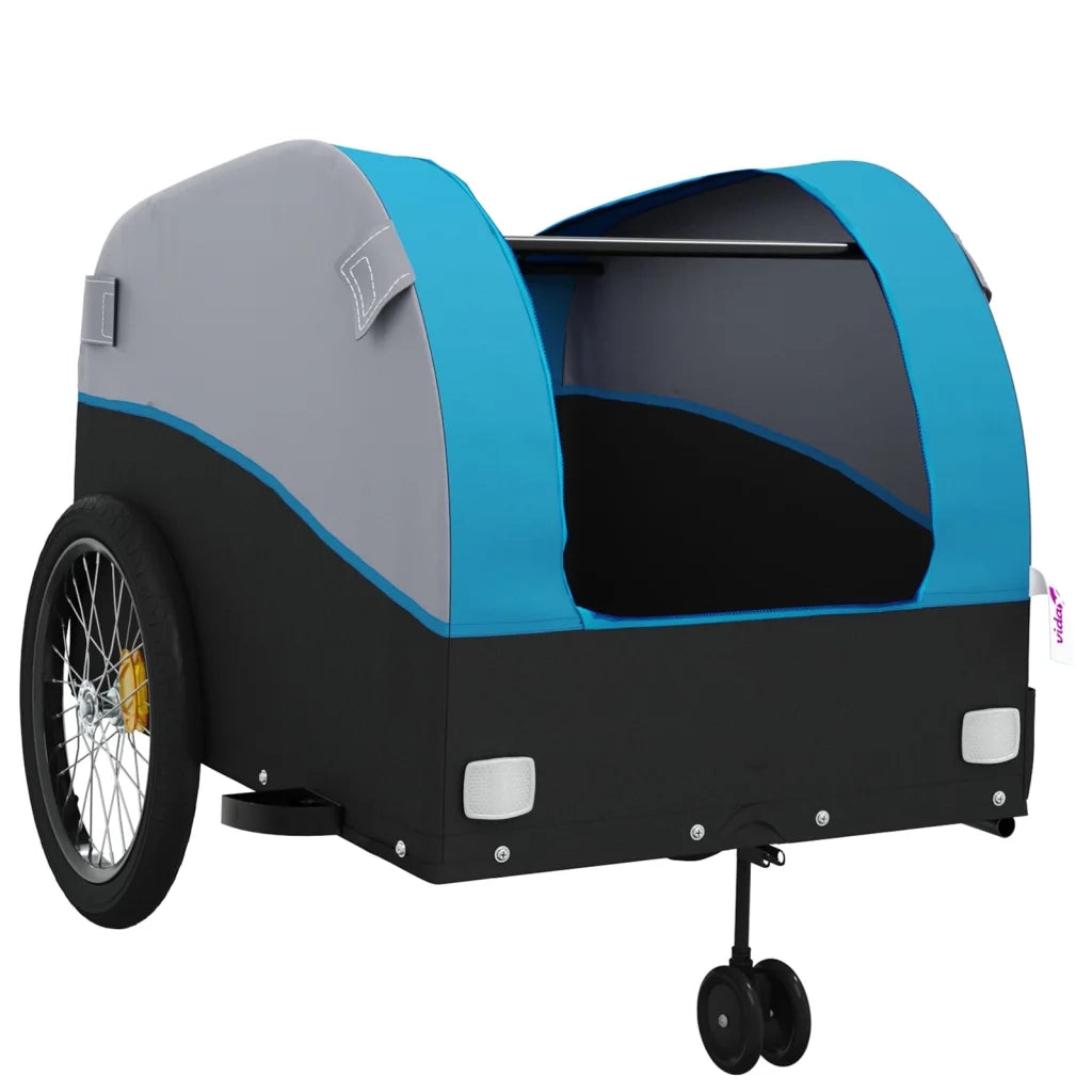 Rimorchio da Bici Nero e Blu 45 kg in Ferro 94156