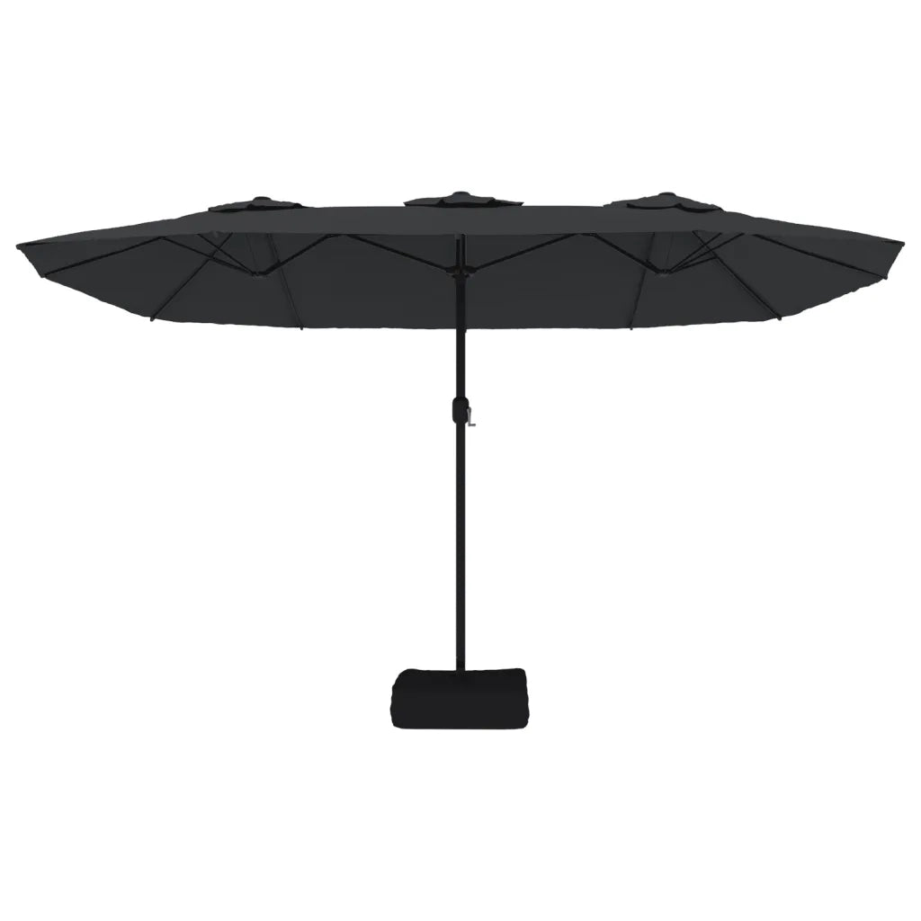 Ombrellone a Doppia Testa con LED Nero 449x265 cm