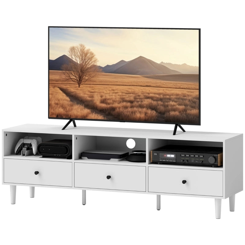Mobile porta TV bianco 140 cm con 3 cassetti
