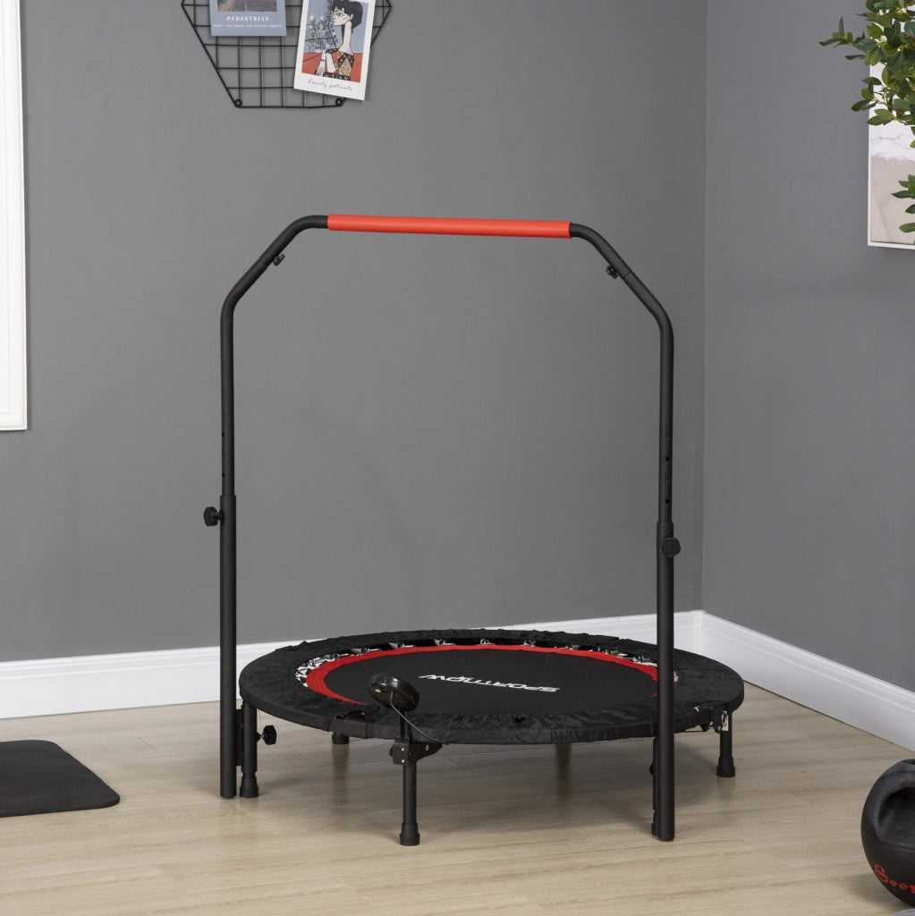Mini trampolino fitness 102 cm nero; telaio in acciaio con monitor LCD