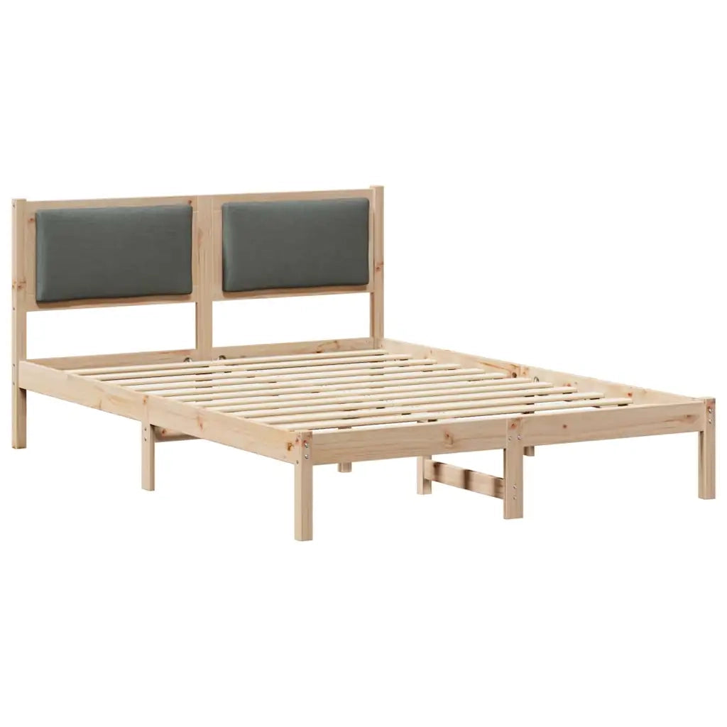 Letto matrimoniale | Letto per adulti | Struttura del letto Grigio scuro 140 x 200 cm Pino massello
