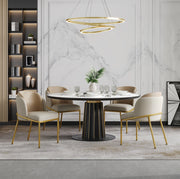 SEDIA da pranzo moderna Set da 4 pezzi Beige e Khaki con gambe inclinate