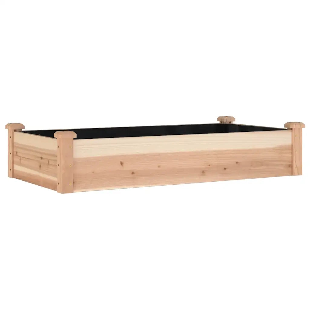 Fioriera Rialzata da Giardino-Vaso da Esterno-Fioriera Elevata Fodera 120x60x25cm Massello Abete
