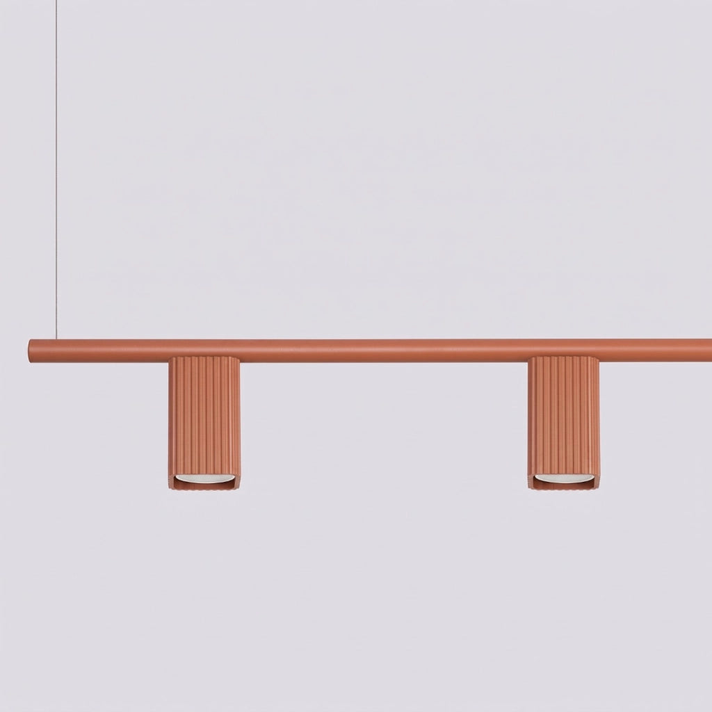 Lampadario RAYO 4 ocra rossa
