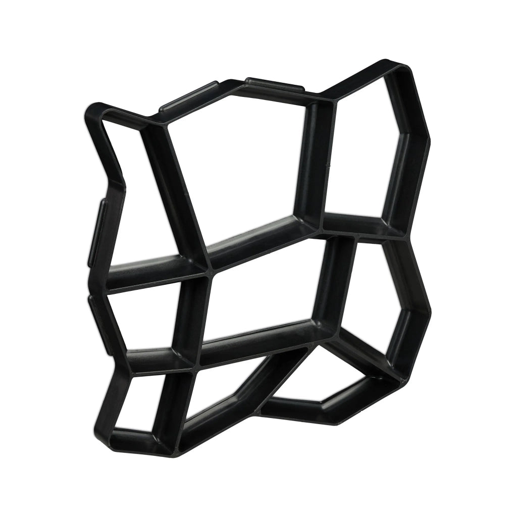 Set di 2 stampi per calcestruzzo da giardino 35 x 35 cm riutilizzabili forma esagonale decorazione da esterno in plastica grigia 13_0011850