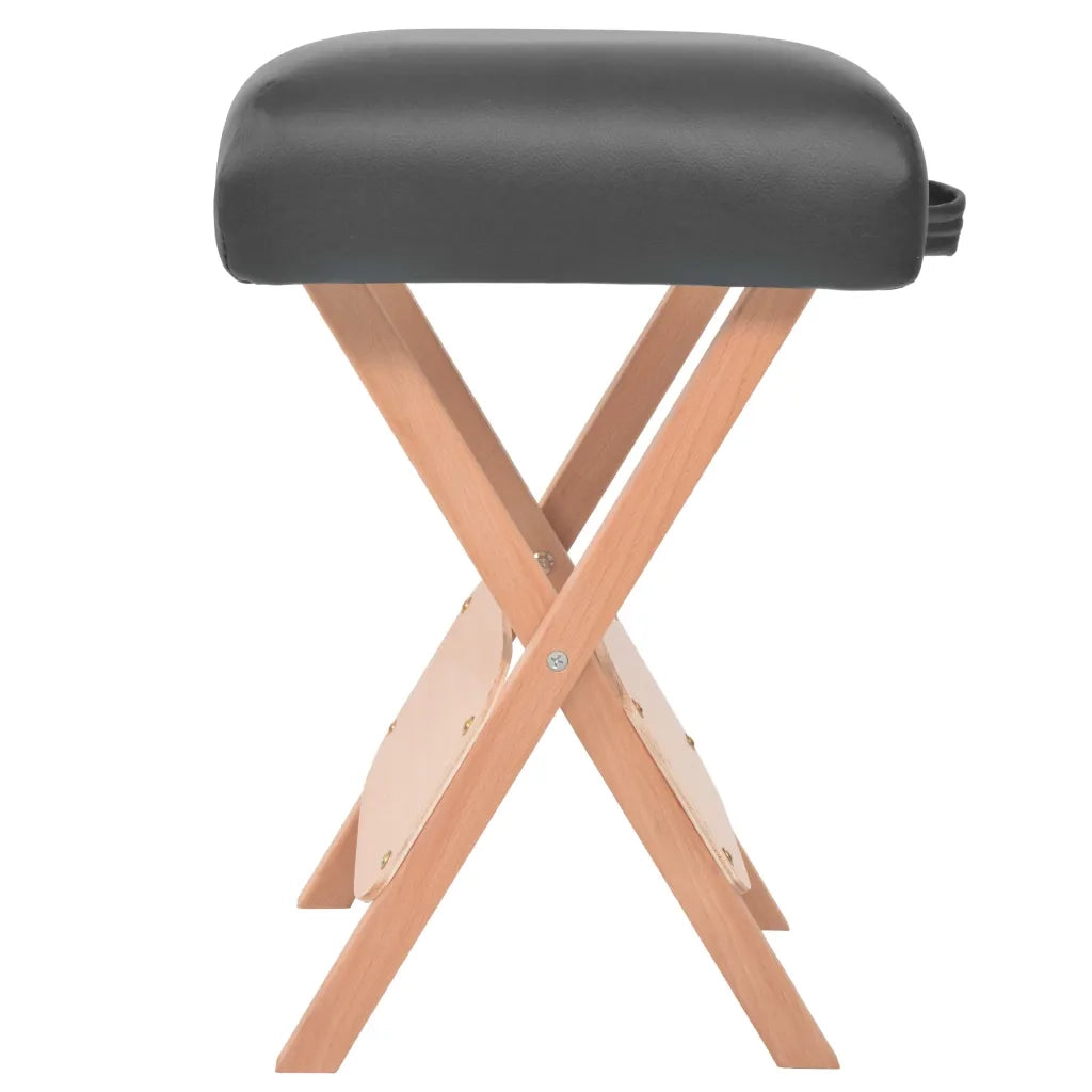 Sgabello da Massaggio Spessore Sedile 12 cm e 2 Supporti Nero 110147