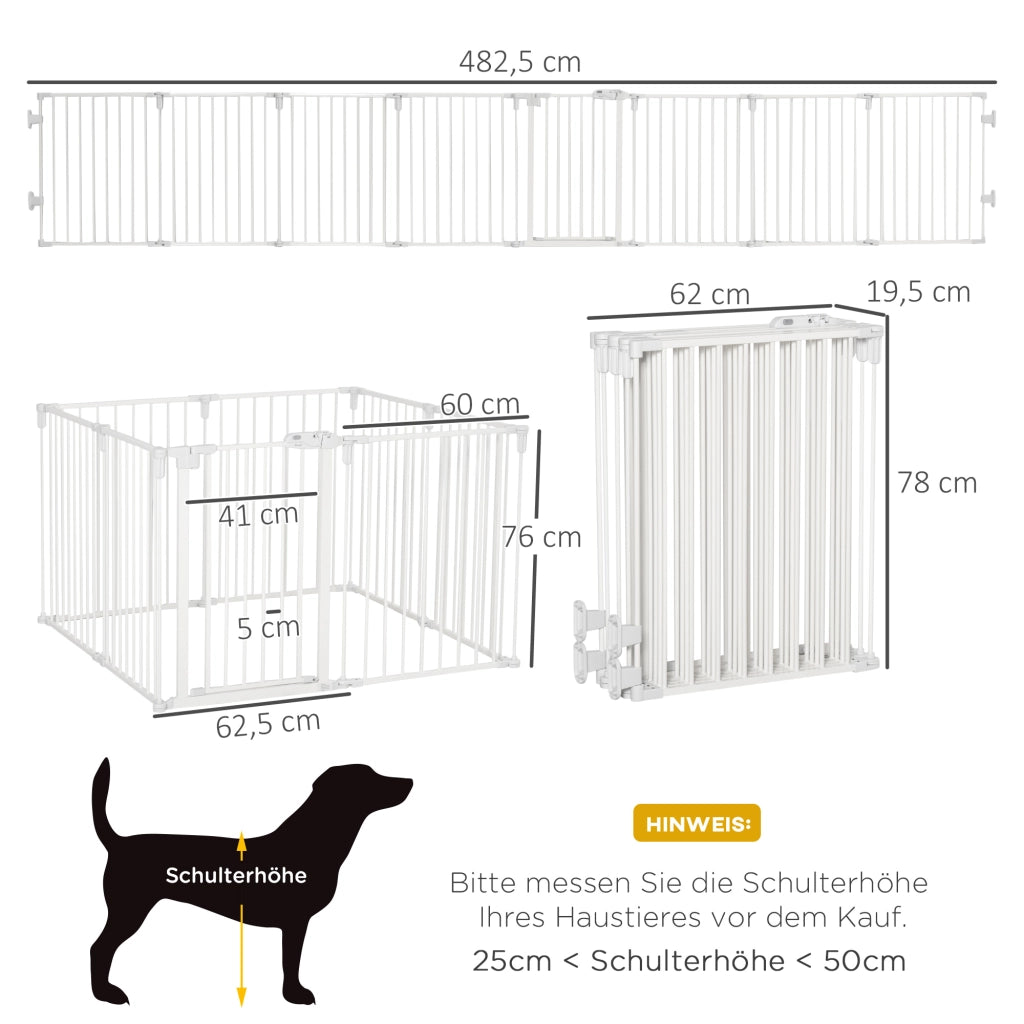 Recinto per cani 8 pezzi pieghevole ¨C Minimal ¨C 60x76 cm bianco