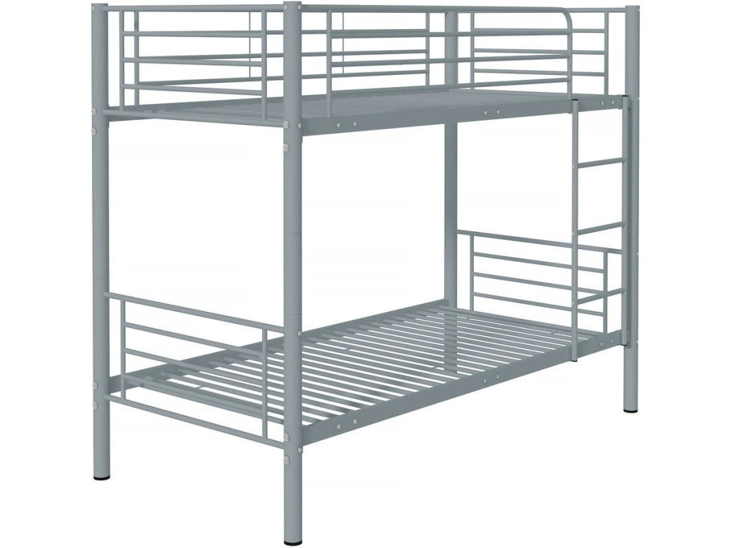 Letto a castello "ADAM" -  90 x 190 cm - Metallo - Grigio