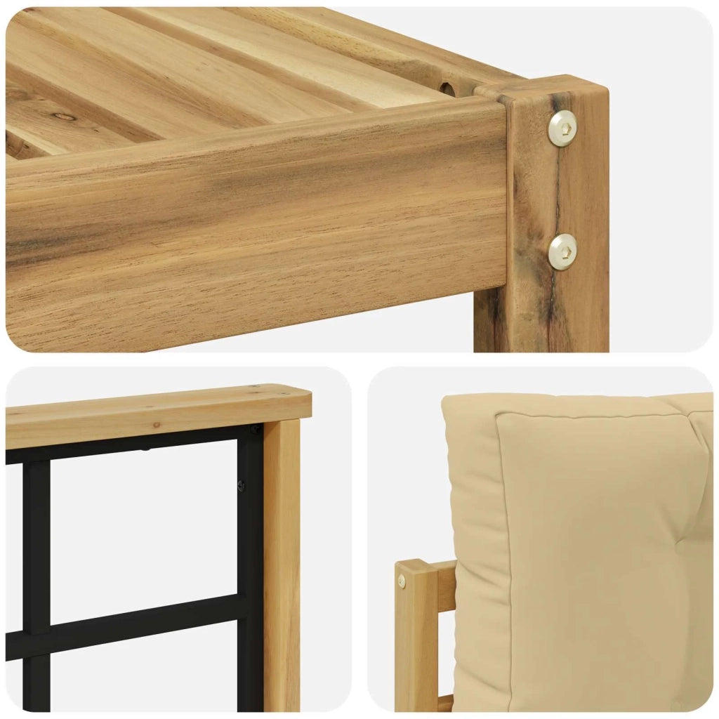 Set di divani da esterno 5 pz Bianco e Beige Poliestere 3386702