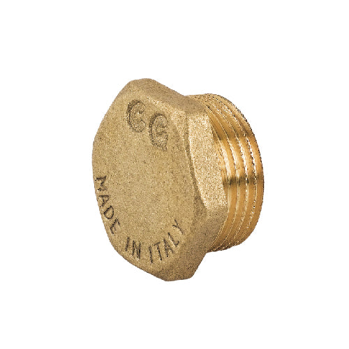 TAPPO MASCHIO CON ESAGONO IN OTTONE GIALLO- 1/2- CAVAL- pezzi 1