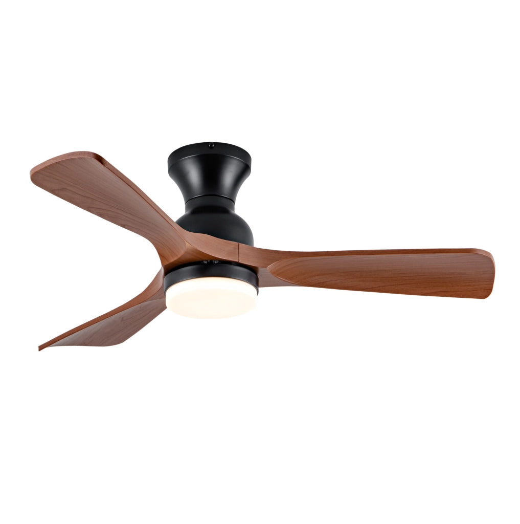 Ventilatore da soffitto 42 pollici con LED 3CCT, motore DC reversibile e telecomando noce e nero