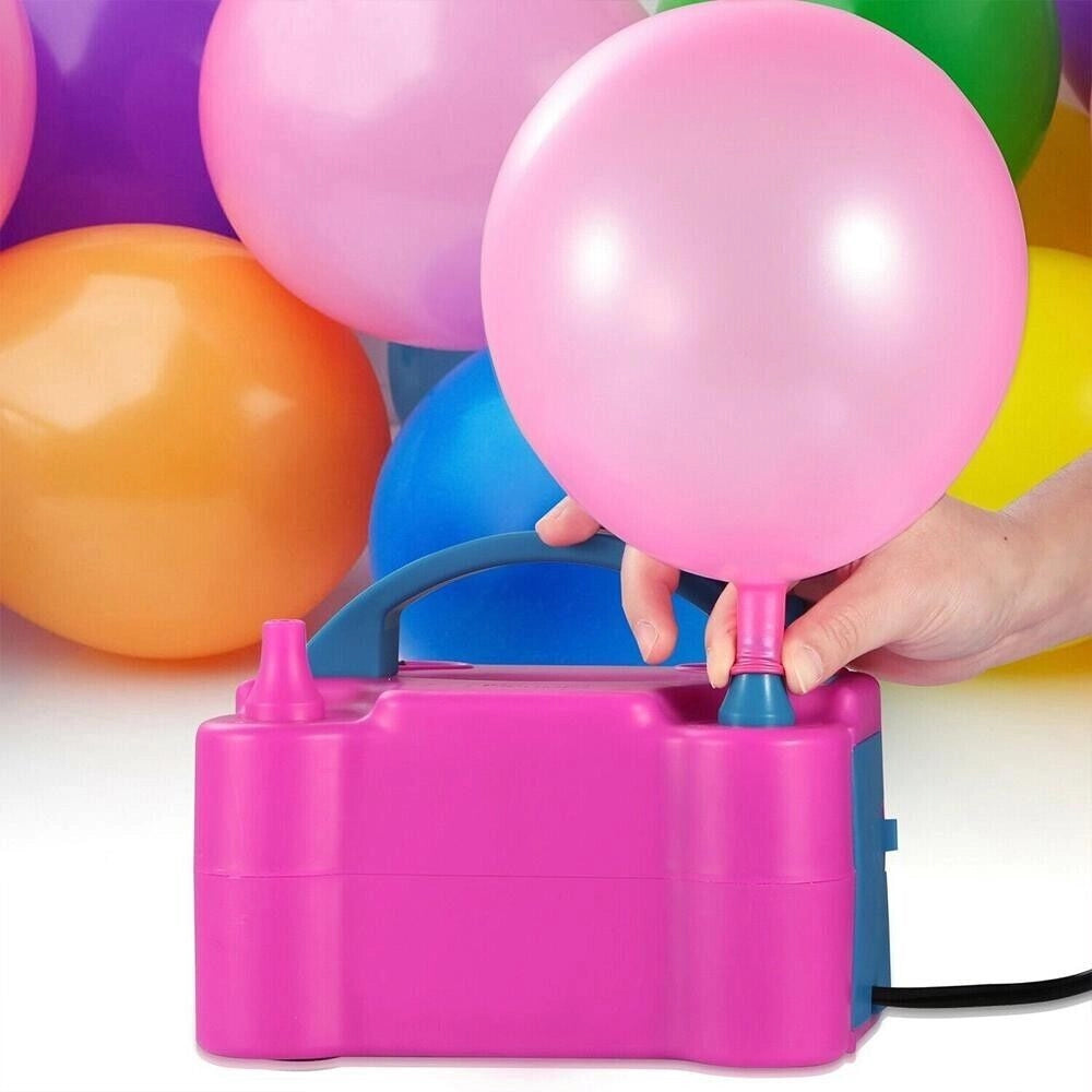 Trade Shop - Gonfiatore Elettrico Gonfia Palloncini Pompa 600 W 4 Beccucci Per Party Feste -