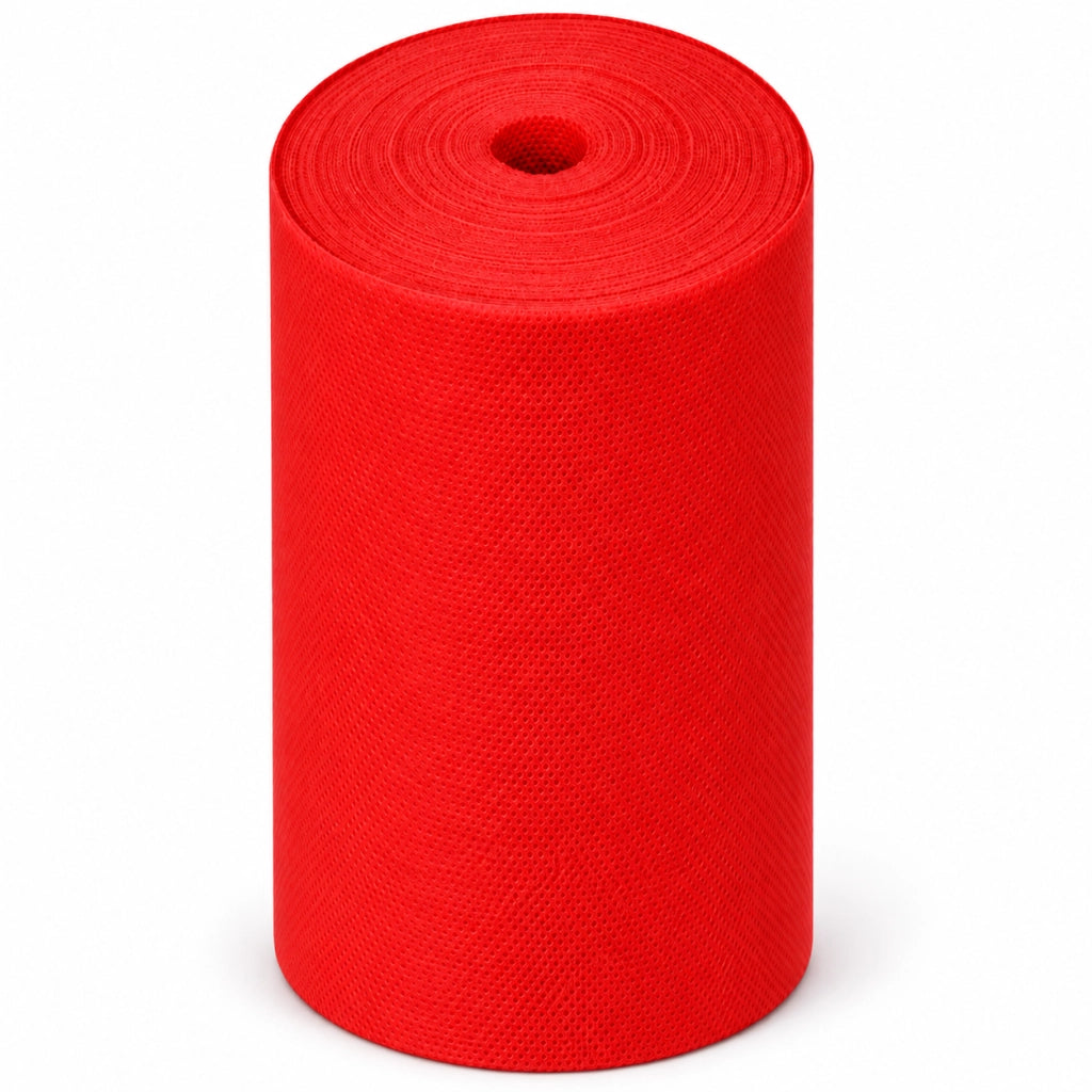 Movida Tovaglia TNT Effetto Tessuto Rosso Rotolo 5 x 1,2 m, Morbida e Resistente