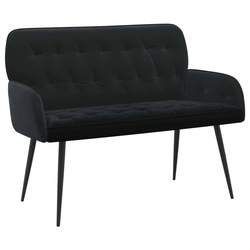Divano a 2 posti con gambe in metallo 2 posto Nero Velluto 42051023