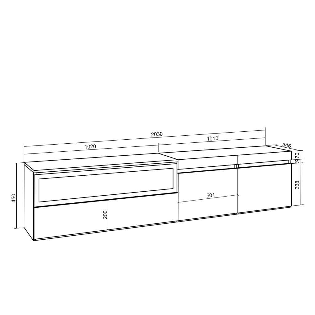Mobile TV, 200x35x45cm, soggiorno, Per TV fino a 80", Camino elettrico, Nero RF2181