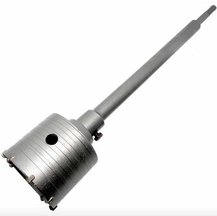 FRESA A TAZZA CAROTATRICE MURO CON ASTA MURO CEMENTO MATTONI 80 mm ASTA SDS MAX 350 mm