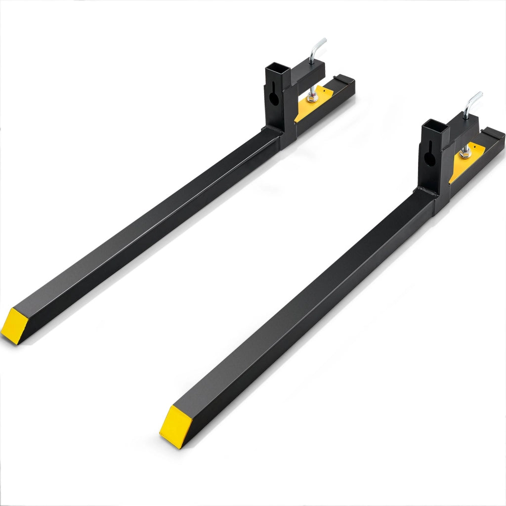 Coppia di Forche per Pallet per Benne Trattori e Minipala HC60-2000 in Acciaio 149cm Capacità 907kg Forche Rimovibili Robuste