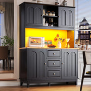 ARMADIO ALTO LED 120x40x180 cm MDF Nero/Naturale