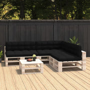 Cuscini per Divano su Pallet 7 pz Neri 314595