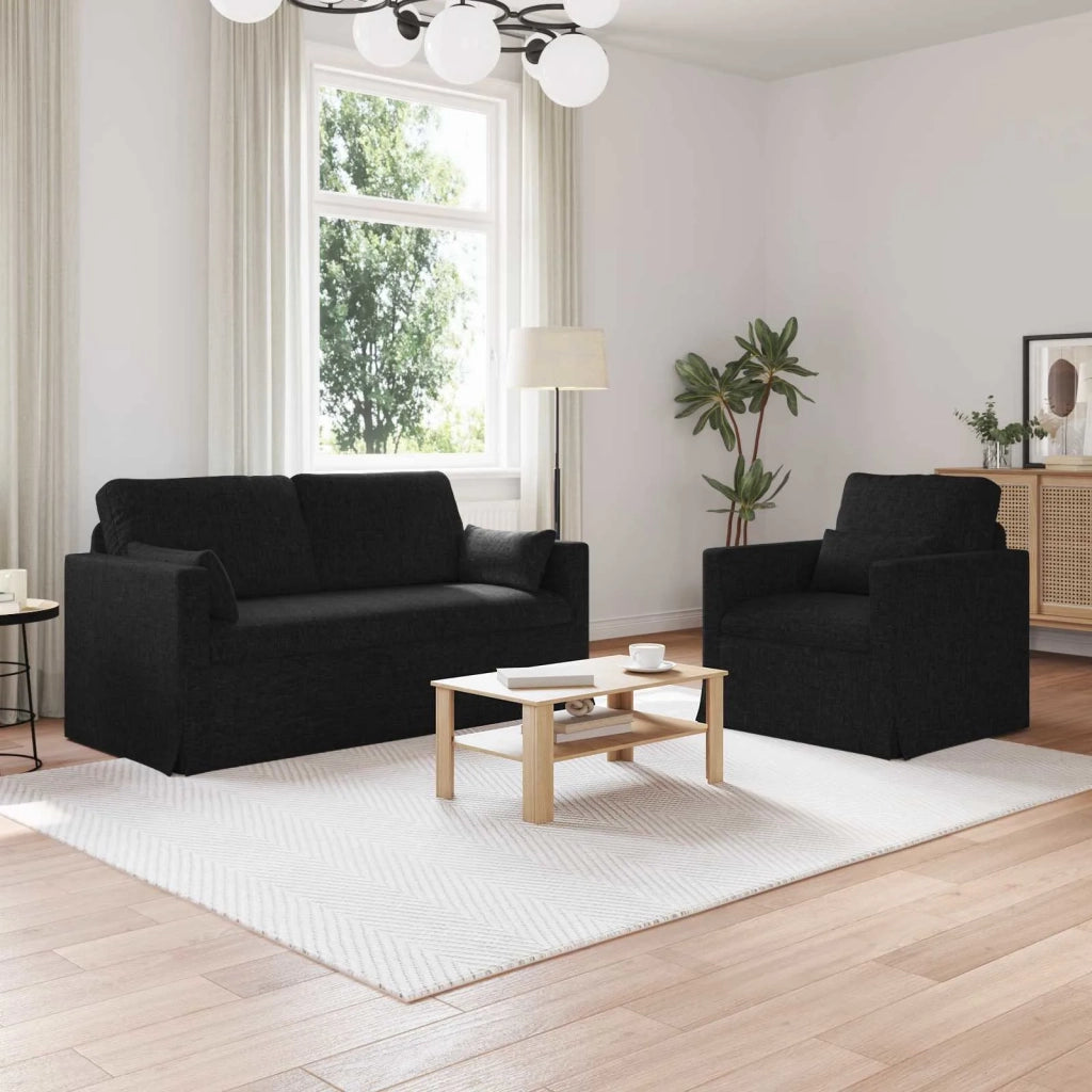 Set di divani 2 pz Nero Tessuto 3407539