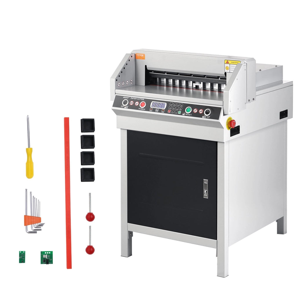 Taglierina Elettrica per Carta e Cartone 450VS+ Spessore 40 mm Taglio da 50 a 450 mm con Display LCD e Guida Infrarossi Robusta per Ufficio