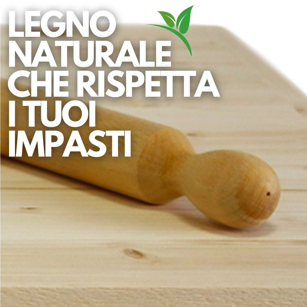 Spianatoia in Legno di Betulla Naturale Asse per Pasta Impastare e Stendere, Taglier SPIANATOIA CON MATTARELLO  65X40 cm