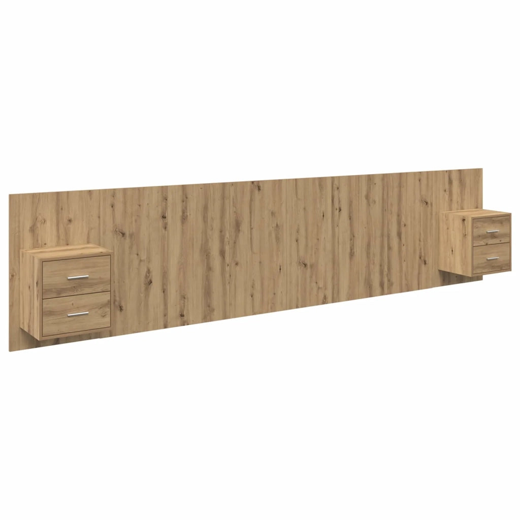 Testata con Comodino 3 pcs Rovere artigianale Legno multistrato 3415909