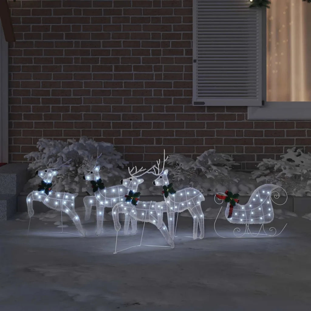 Renne LED 5 pz Bianco 43 x 18 x 66 cm Tessuto 3385889