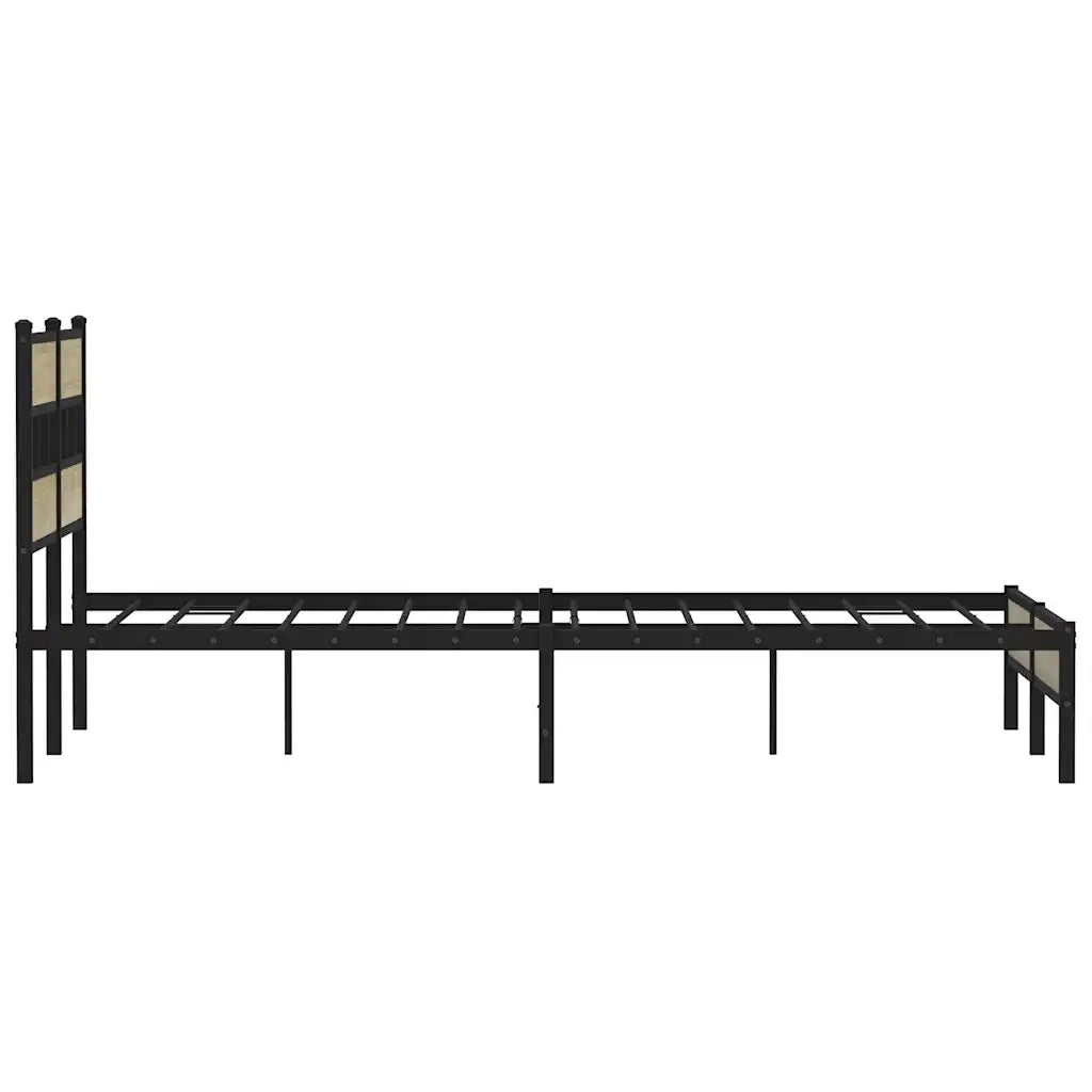 Letto matrimoniale | Letto per adulti | Giroletto senza Materasso Rovere Sonoma 140x200cm in Truciolato