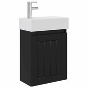 Mobile Bagno | Armadio da bagno con rubinetto Nero 45,5 x 25,5 x 84 cm