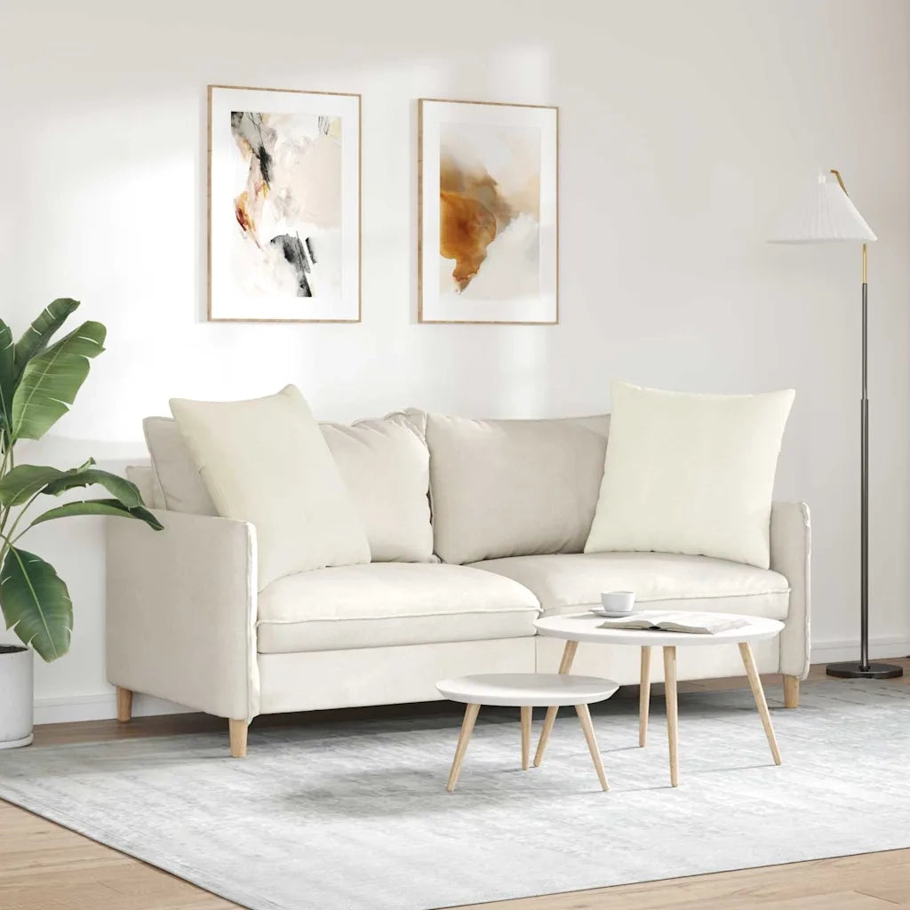 Cuscini da Divano 2 pcs Crema 60 x 60 cm Tessuto in Cords 42014023