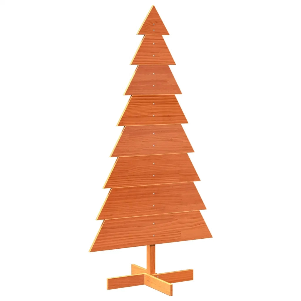Albero di Natale | Decorazioni natalizie Marrone Cera 150 cm in Legno Massello di Pino
