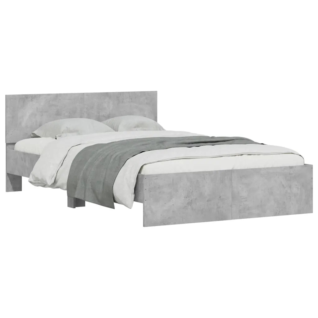 Giroletto con Testiera e LED Grigio Cemento 120x190 cm 3207640