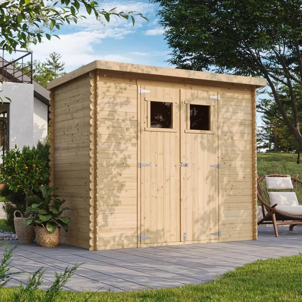 TIMBELA M310 Casetta da Giardino in Legno per Esterni 239x142xA200 cm/2.6m2