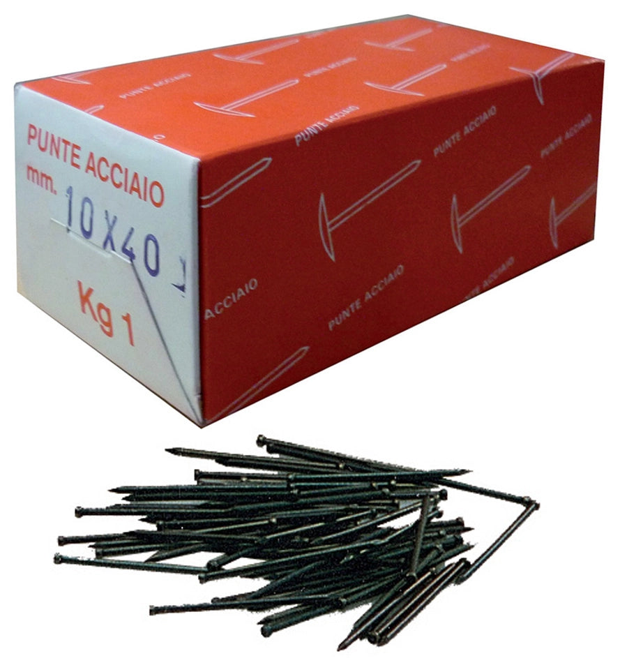 CHIODI TESTA GRUPPINO ACCIAIO 10X40 DA KG.1- CBD di BORGHETTI- 1,0 kg