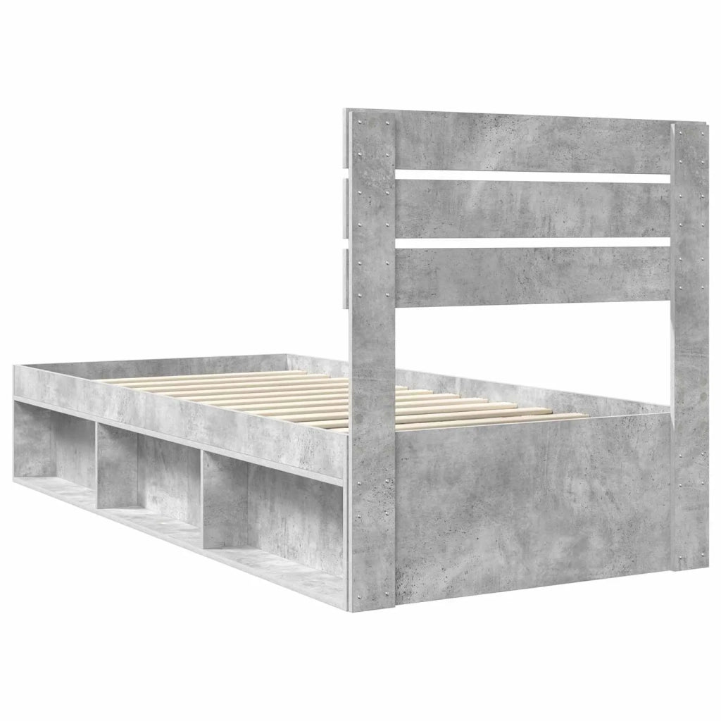 Letto singolo | Letto per adulti | Struttura del letto Grigio Concret¨¨ 75 x 190 cm Pino massello