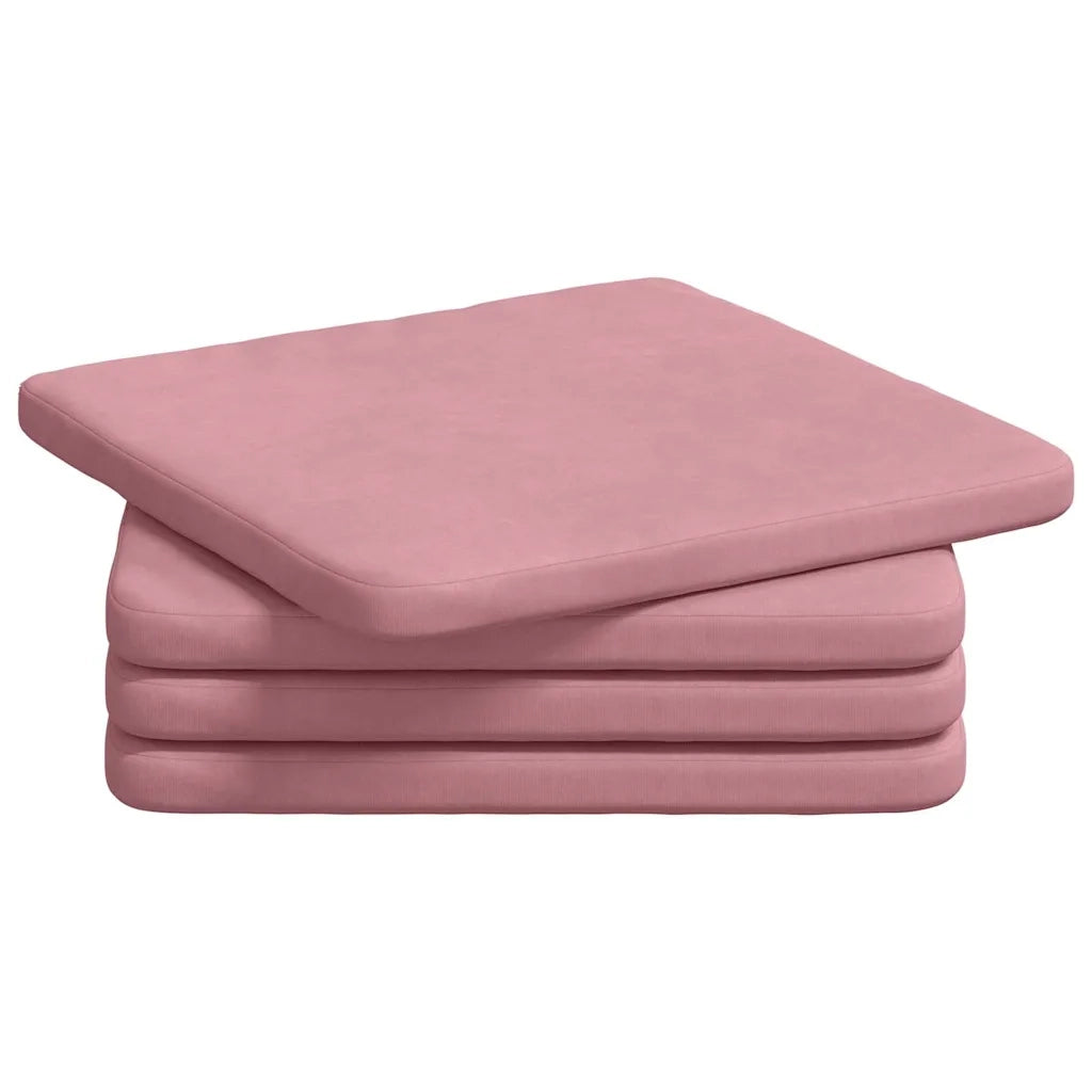 Cuscini per Seduta 4 pcs Rosa 40 x 40 x 3 cm Velluto 42015210