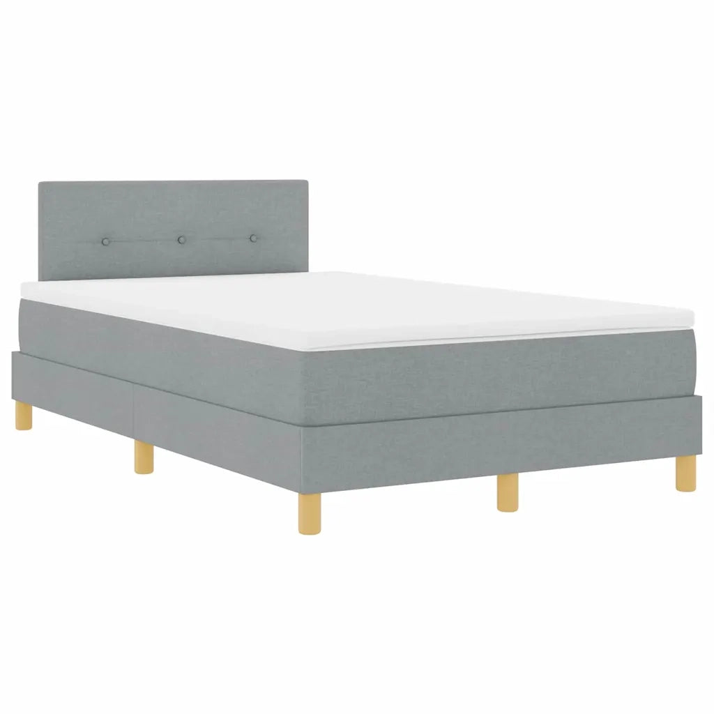 Letto a Sorgente LED con led Grigio chiaro 120 x 200 cm Tessuto