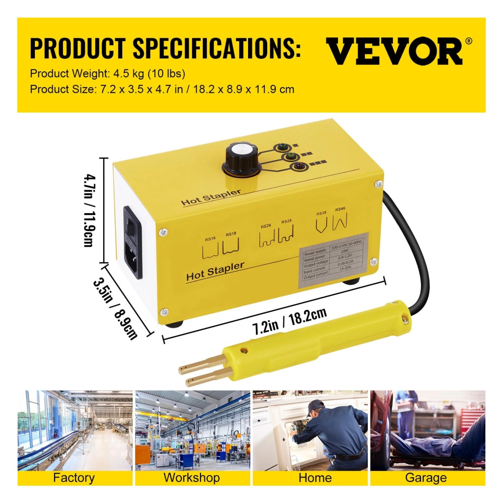 Kit Saldatrice per Plastica a Caldo 20W 220V con 600 Graffette per Riparazione Paraurti Auto e Bricolage Robusto e Pratico