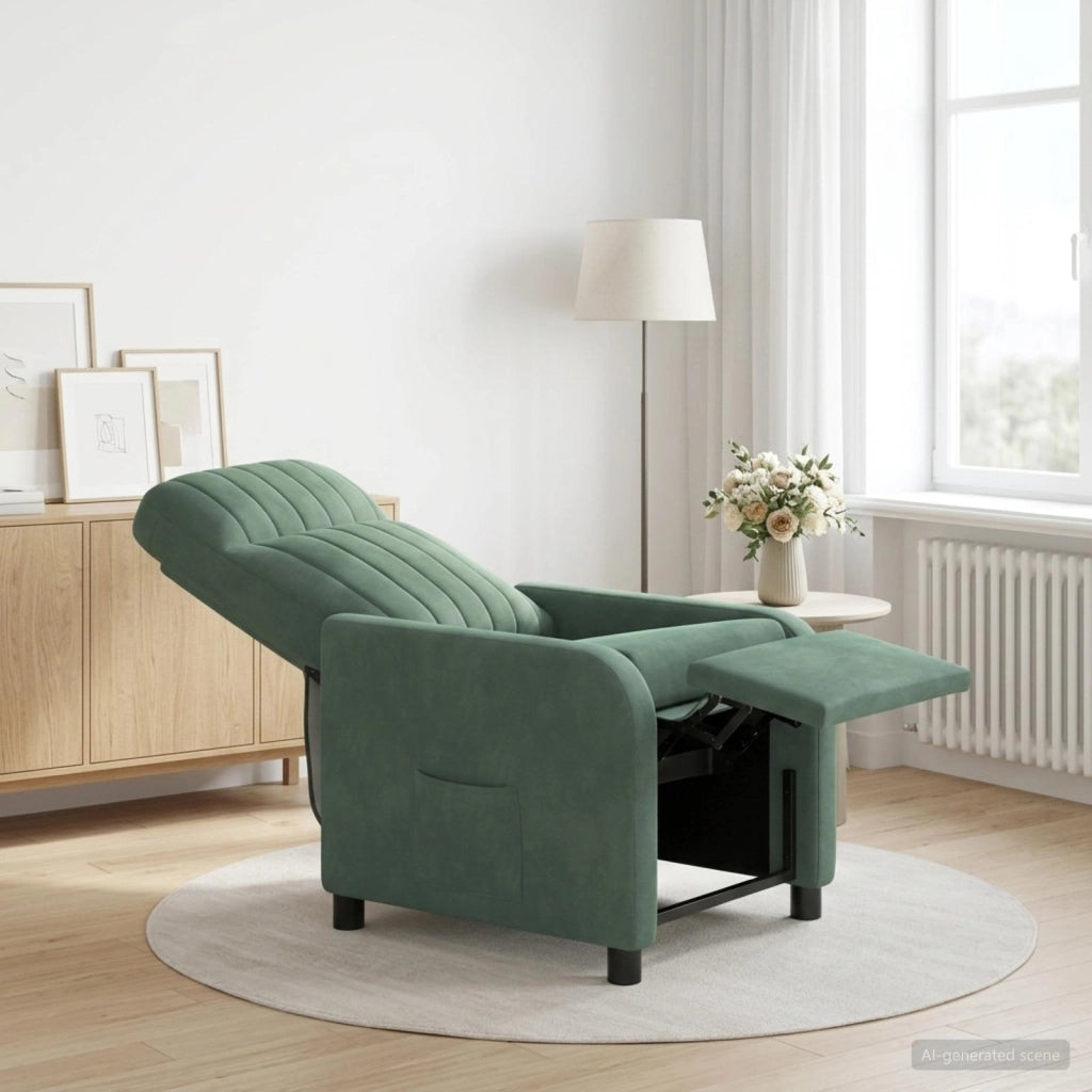 Poltrona reclinabile Verde Mare Velluto (V) 42035119