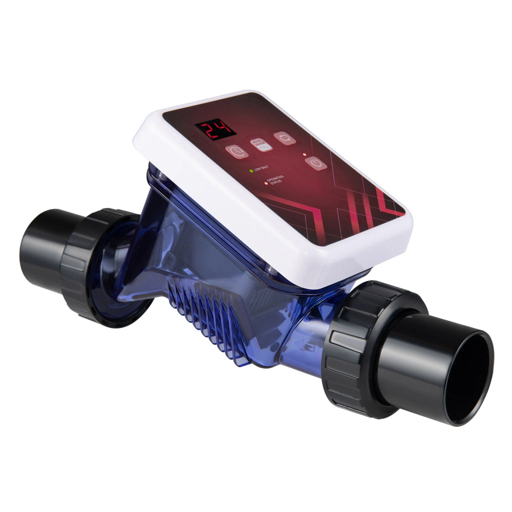 Clorinatore a sale per piscine 22000l 5 g/h con display digitale con allarmi e timer, Generatore di cloro con accessori completi per spa velocit¨¤ regolabile