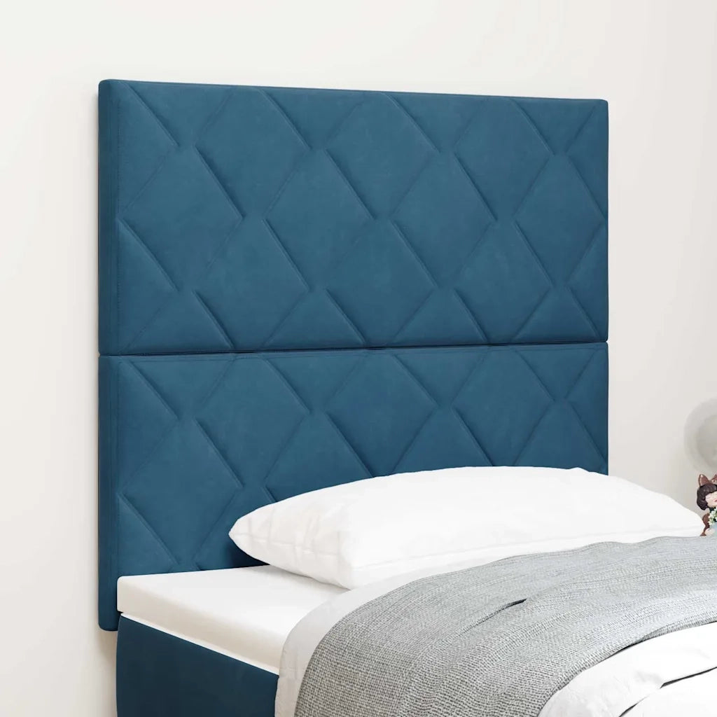 Testiera | Testata LED Blu Scuro 90 cm Velluto