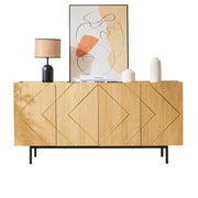 Credenza con 4 ante e ripiani regolabili; con sicura antiribaltamento - per soggiorno - in truciolare - 160×40×78 cm - naturale