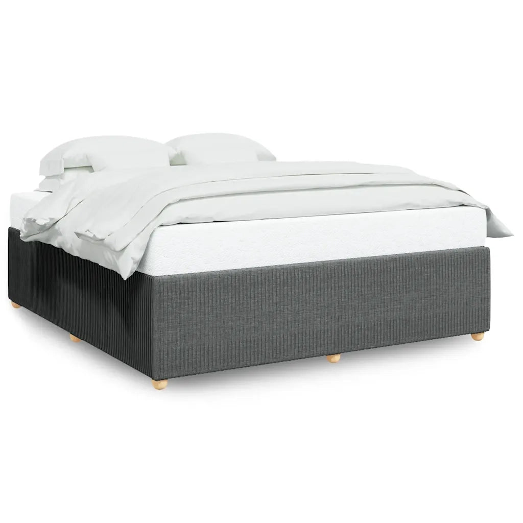 Letto matrimoniale | Letto per adulti | Giroletto senza Materasso Grigio Scuro 200x200 cm Tessuto