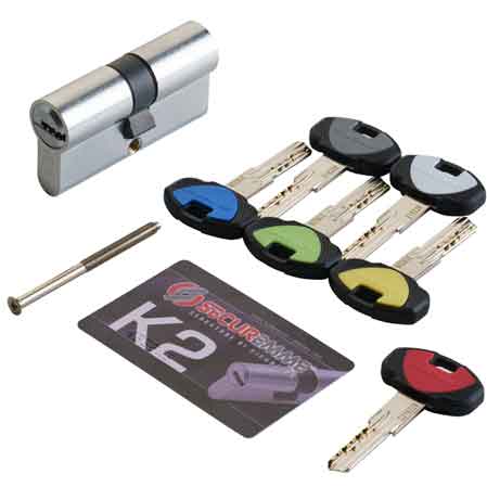 CILINDRO SAGOMATO 'K2' SECUREMME 100 mm (45+10+45) - SECUREMME